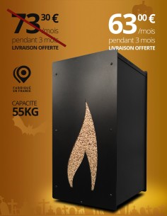 Wood pellet storage 55kg black Flame : image