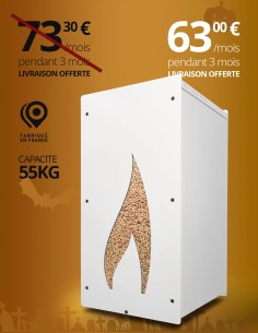 Wood pellet storage 55kg white Flame : image
