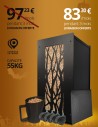 Gros pack stockage granulés de bois Arbre noir : image