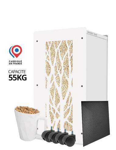 Big pack wood pellet storage white tree model : image