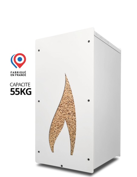 Wood pellet storage 55kg white Flame : image Wood pellet storage 55kg white Flame : image