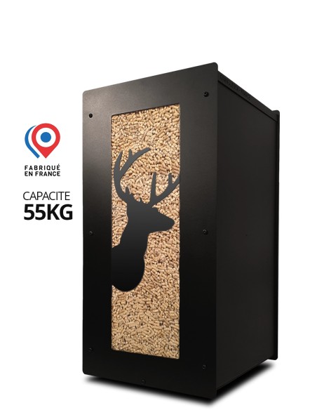 Wood pellet storage 55kg black Deer : image Wood pellet storage 55kg black Deer : image
