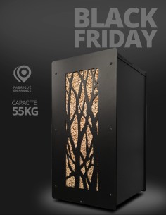 Wood pellet storage 55kg black Tree : image