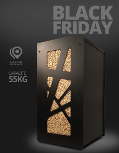 Wood pellet storage 55kg black Archi : image