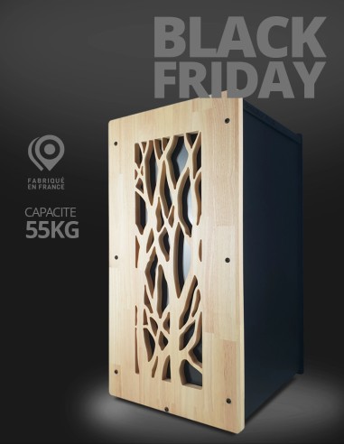 Stockage pellets 55kg noir ARBRE Evea : image