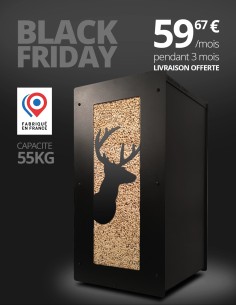 Wood pellet storage 55kg black Deer : image