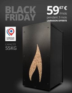 Wood pellet storage 55kg black Flame : image