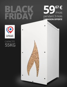 Wood pellet storage 55kg white Flame : image