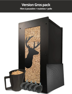 Gros pack stockage granulés de bois Cerf noir 55kg : image