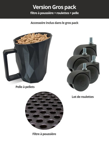 Gros pack stockage granulés de bois Cerf noir 55kg : image