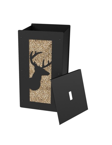High-capacity black wood pellet box
