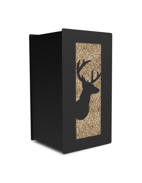 Wood pellet storage unit for indoor use