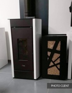 Elegant and practical wood pellet storage, Archi black Granulebox 2