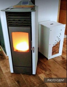Wood pellet storage 55kg white Numerik 2