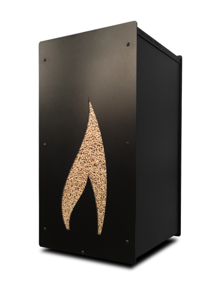 granulebox 55kg black flamme - stylish wood pellet storage solution