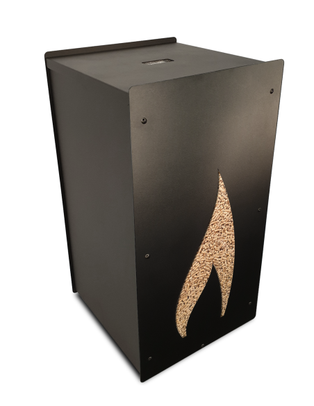 efficient storage with granulebox 55kg black flamme for wood pellets