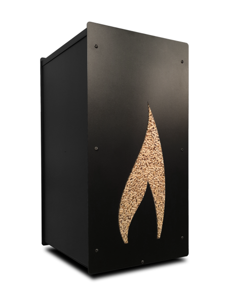 maximize efficiency with granulebox 55kg black flamme wood pellet holder
