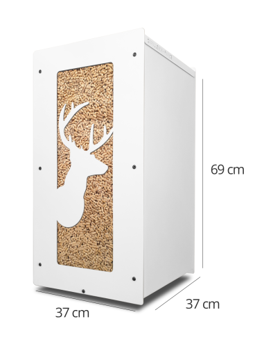 Granulebox 55kg Cerf Blanc: élegant pellet storage box
