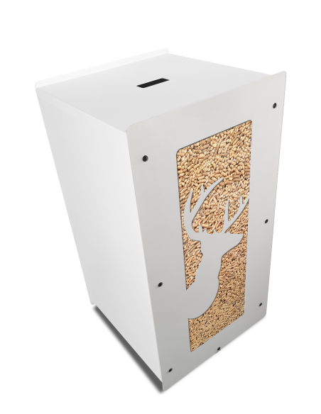 Granulebox 55kg Cerf Blanc: élegant pellet storage box