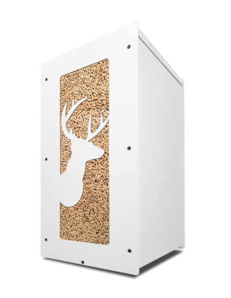 Granulebox 55kg Cerf Blanc: élegant pellet storage box