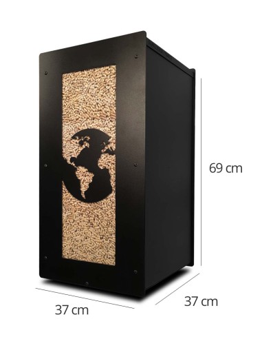 durable design granulebox 55kg black world for optimal pellet storage