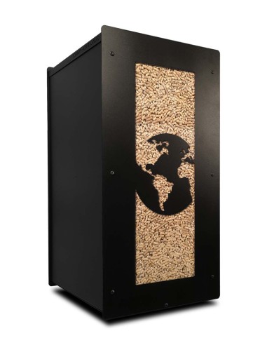 sleek and functional: granulebox 55kg black world for wood pellets