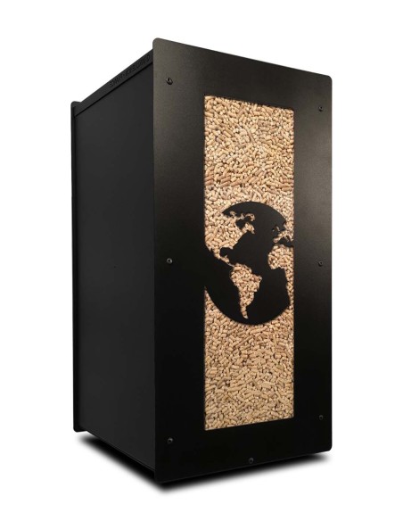 sleek and functional: granulebox 55kg black world for wood pellets