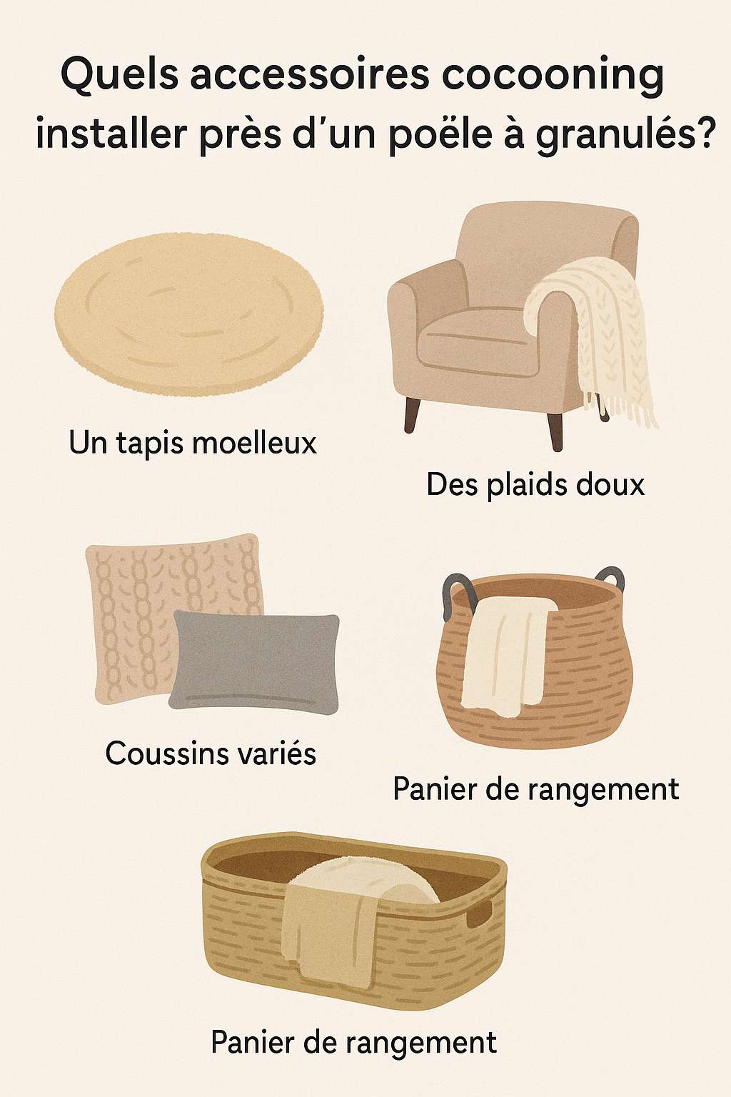 Quels accessoires cocooning installer près d’un poêle à granulés