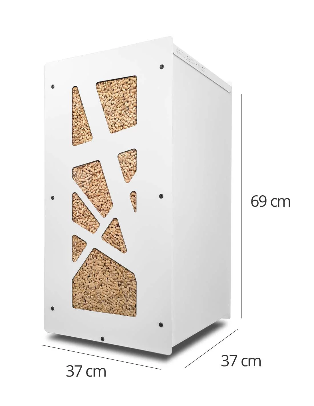 Réservoir à Pellets 45 Kg - Blanc, Acier, Rangement Pratique 36x36x76 Cm - Neuf Sous Emballage